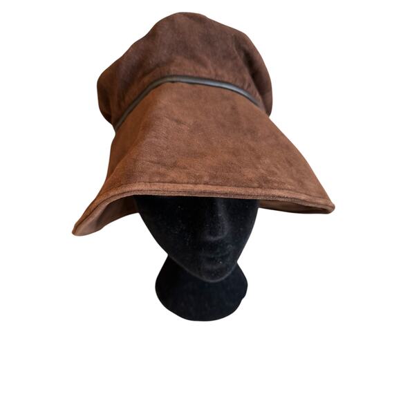 Eric Javits Wide Brim Hat Waterproof Suede Dark Brown - Picture 2 of 11